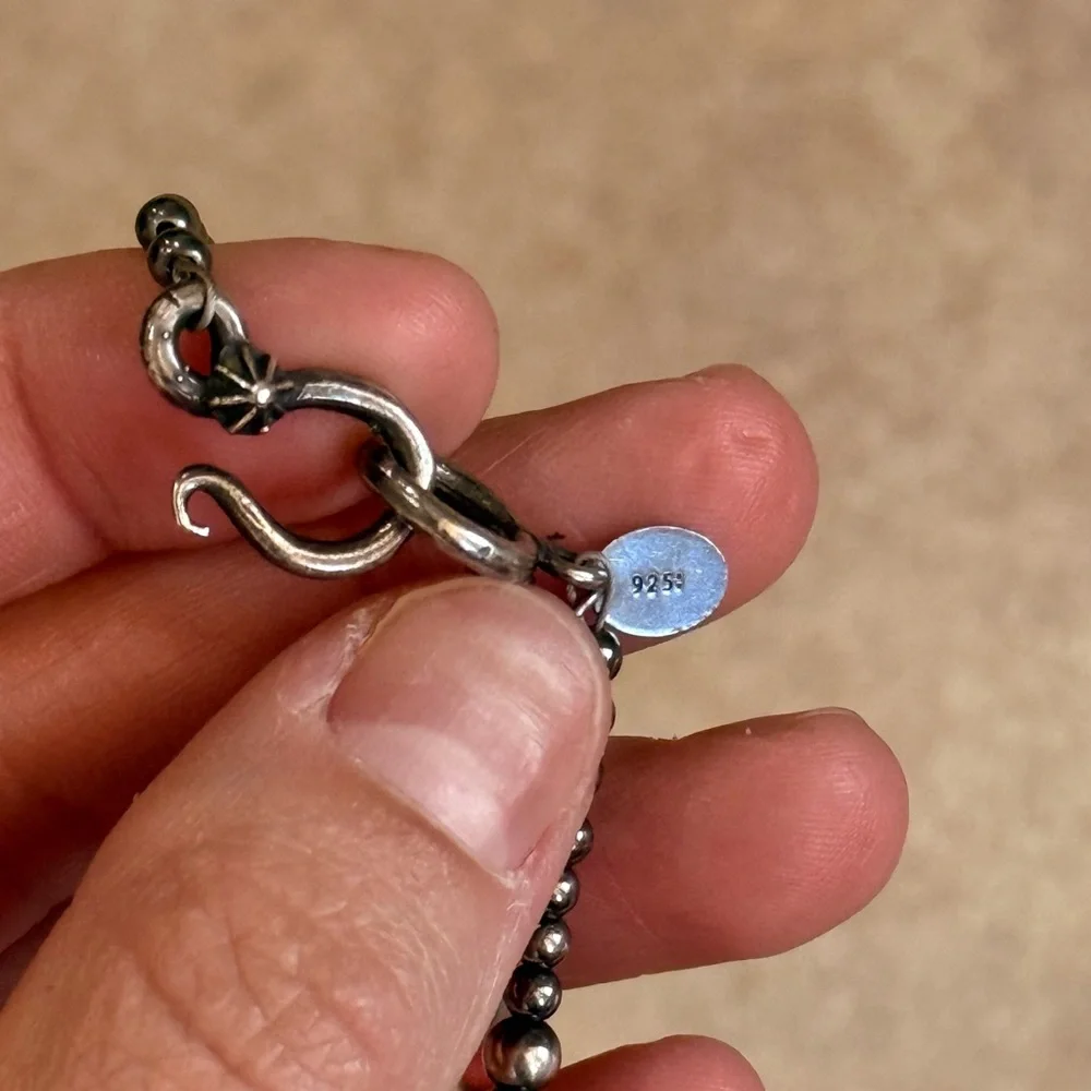 Sterling Silver 14” Graduated Pearls & Multi Stone Necklace - Picture 3 of 3